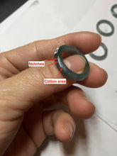 Load image into Gallery viewer, Size 6 1/2 100% natural type A light dark green blue black gray Guatemala jadeite band ring group AA112