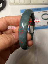Load image into Gallery viewer, 61mm Certified Type A 100% Natural dark green/blue/gray/black Guatemala Jadeite bangle AZ144-6426