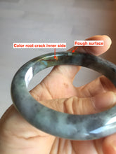 Load image into Gallery viewer, 54.5mm certified Type A 100% Natural dark green/black(青花)/red Jadeite Jade bangle PD119-6289