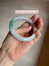 Load image into Gallery viewer, 56.4mm certificated Type A 100% Natural sunny green/white Jadeite Jade bangle Z130-2353