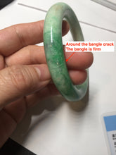 Load image into Gallery viewer, 56.5mm certified 100% natural sunny green yellow chubby jadeite jade bangle AS89-7058