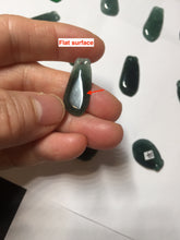 Load image into Gallery viewer, 100% Natural type A dark green gray black Guatemala Jadeite Jade thin blessed melon pendant PA210