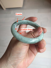 Load image into Gallery viewer, 55.2mm certified Type A 100% Natural dark green gray Jadeite Jade bangle PJ88-6650