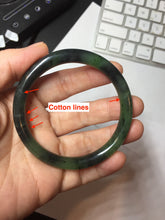 Load image into Gallery viewer, 54.4mm Certified 100% Natural Fresh Young Green/Dark Green/Black Green Ink Painting (绿水墨) Round Cut Nephrite (Wulanhai 乌兰海碧玉) Bangle HF134-7304