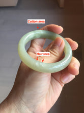 Load image into Gallery viewer, 51mm Certified 100% Natural icy waery light green/yellow/gray nephrite jade bangle HN37-3595