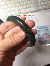 Load image into Gallery viewer, 62.3mm certified 100% natural Type A oily dark green gray black(老油青) jadeite jade bangle BS180-0055