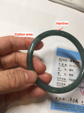Load image into Gallery viewer, 59.5mm Certified Type A 100% Natural light green/blue/gray Guatemala slim round cut Jadeite bangle BP220-3800