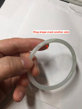 Load image into Gallery viewer, 51.5mm certified Type A 100% Natural light green purple white slim oval Jadeite Jade bangle BG221-8577