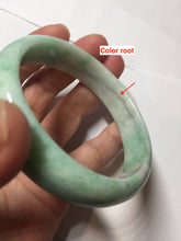 Load image into Gallery viewer, 58mm certified 100% natural Type A sunny green white jadeite bangle PD150-6263