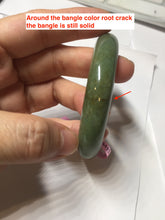 Load image into Gallery viewer, 56mm Certified Type A 100% Natural Pine Green subtle mottling russet accent Jadeite bangle KS40-1642