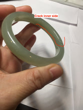 Load image into Gallery viewer, 54.5mm certified 100% Natural icy watery dark green gray nephrite bangle HN154-9685