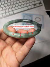 Load image into Gallery viewer, 56mm Certified Type A 100% Natural watermelon rind & Smoky Black-Gray(WuJi) Jadeite round cut Jadeite bangle AZ181-0513