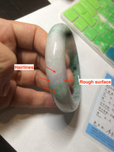 Load image into Gallery viewer, 57.7mm certificated Type A 100% Natural sunny green/white/purple Jadeite Jade bangle AY49-4128