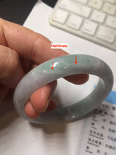 Load image into Gallery viewer, 57.5mm certified 100% natural Type A light green/purple jadeite jade bangle PE9-0311