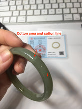 Load image into Gallery viewer, 53.1mm Certified 100% Natural light green gray black Nephrite Bangle HN144-6929
