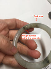 Load image into Gallery viewer, 54mm Certified type A 100% Natural light green dark green floating seaweed round cut Jadeite bangle PC60-6625