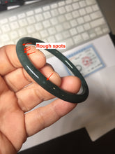 Load image into Gallery viewer, 55.4mm Certified Type A 100% Natural dark green/blue/gray Guatemala slim round cut Jadeite bangle PH139-4309