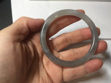 Load image into Gallery viewer, 53.2mm Certified 100% Natural gray black(灰冰) flat round cut nephrite jade bangle HN33-9075