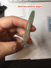 Load image into Gallery viewer, 57.6mm Certified 100% Natural light green gray Nephrite Bangle HN141-3359