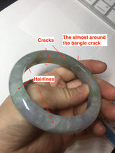 Load image into Gallery viewer, 61mm Certified Type A 100% Natural white/light purple/brown/yellow/gray (FU LU SHOU) Jadeite Jade bangle BF106-8636