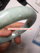Load image into Gallery viewer, AllaboutjadeCanada.com only 57mm certified Type A 100% Natural dark green gray Jadeite Jade bangle PJ89-6651 Add on item