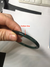 Load image into Gallery viewer, 56.4mm Certified Type A 100% Natural black/green/gray Guatemala slim round cut Jadeite bangle PJ42-0657