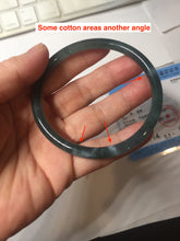 Load image into Gallery viewer, Sold please don't order. Thx. 60.6mm Certified Type A 100% Natural ice watery dark blue/green/purple/gray/black Guatemala slim round cut Jadeite bangle AZ150-2492
