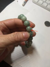 Load image into Gallery viewer, 9.9-10.5mm size 52-62mm 100% natural type A light green jadeite jade beads bracelet PC53