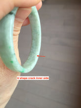 Load image into Gallery viewer, 51.7mm Certified type A 100% Natural sunny green light green with green flying flowers square Jadeite Jade bangle PA257-6942