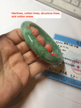 Load image into Gallery viewer, 60mm Certified Type A 100% Natural sunny green gray Jadeite Jade bangle BG234-9885