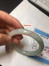 Load image into Gallery viewer, 53.7mm certified natural 100% natural Type A light green round cut jadeite jade bangle BP6-4993
