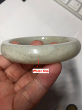 Load image into Gallery viewer, 54.6mm 100% Natural white/beige with floating dandelions nephrite jade bangle HT99