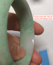 Load image into Gallery viewer, 50mm Certified Type A 100% Natural sunny green/purple tropical beach Jadeite Jade bangle D109-7738