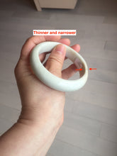 Load image into Gallery viewer, 56.5mm Certified Type A 100% Natural white/ green Jadeite Jade bangle PA4-3501 ($29.99 group)