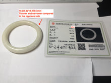 Load image into Gallery viewer, 58.5mm Certified 100% Natural white beige round cut nephrite Jade bangle HHE103-0942
