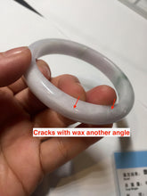 Load image into Gallery viewer, 56.5mm certified Type A 100% Natural purple white green Jadeite Jade bangle AJ80-1266