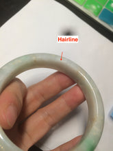 Load image into Gallery viewer, 55.7mm 100% natural Type A sunny green/brown/white jadeite jade bangle R97-3332