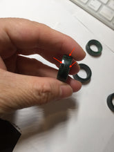 Load image into Gallery viewer, 100% natural type A dark green/sunny green/black jadeite jade band ring PB222
