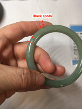 Load image into Gallery viewer, 54.5mm Certified Type A 100% Natural Oily Dark Green Gray Black(油青) round cut Jadeite Jade Bangle PE103-7157