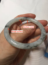 Load image into Gallery viewer, 58.5mm certified 100% natural Type A white dark green ink painting (水墨) jadeite jade bangle PC159-3152