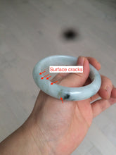 Load image into Gallery viewer, 55mm certified Type A 100% Natural green/white Jadeite Jade bangle BF67-4487