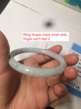 Load image into Gallery viewer, 57.6mm certificated Type A 100% Natural light green/dark green/purple slim round cut Jadeite Jade bangle BG53-2960