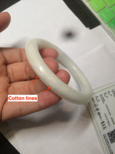 Load image into Gallery viewer, 54.9mm certified 100% Natural white/beige round cut nephrite Jade bangle HT89-7851