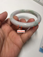 Load image into Gallery viewer, 54.8mm Certified Type A 100% Natural green/white/purple with green floating flowers Jadeite Jade bangle BL124-1273