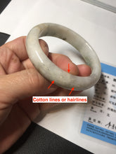 Load image into Gallery viewer, 56.4mm Certificated dark green/black/white with floating seaweed jadeite jade bangle BP21-4072