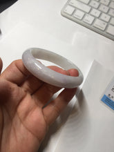 Load image into Gallery viewer, 50.5mm Certified Type A 100% Natural light purple/white oval shape Jadeite Jade bangle BK128-0257