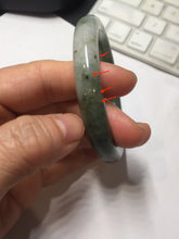 Load image into Gallery viewer, 56.6mm certified 100% natural Type A dark green(油青) gray round cut jadeite jade bangle H164-6009