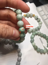 Load image into Gallery viewer, Size 52-60mm 100% natural type A green/yellow/brown/purple jadeite jade beads bracelet group BL134
