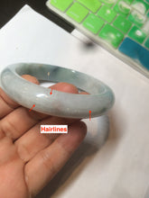 Load image into Gallery viewer, 58mm Certified Type A 100% Natural green/white Jadeite Jade bangle AX79-4354