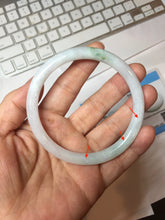 Load image into Gallery viewer, 60.4mm Certified Type A 100% Natural light green white purple round cut jadeite Jade bangle B259-3206